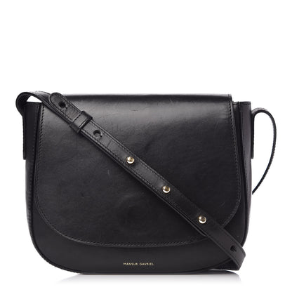 Mansur Gavriel Calfskin Flap Crossbody Bag Black 1 of 11