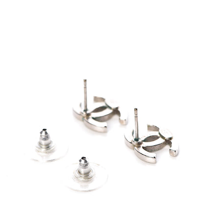 Chanel Crystal Timeless CC Earrings Silver 3 of 7