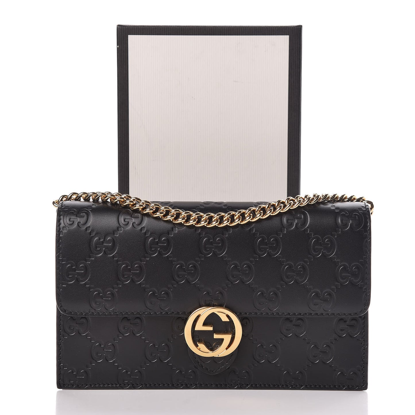 Guccissima Icon Chain Wallet Black