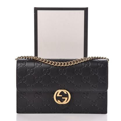 Gucci Guccissima Icon Chain Wallet Black 11 of 11