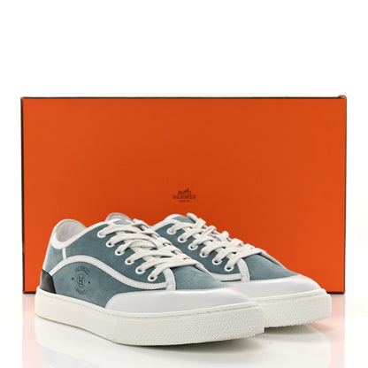 Hermes Suede Get Sneakers 39.5 Vert D'eau White 8 of 8