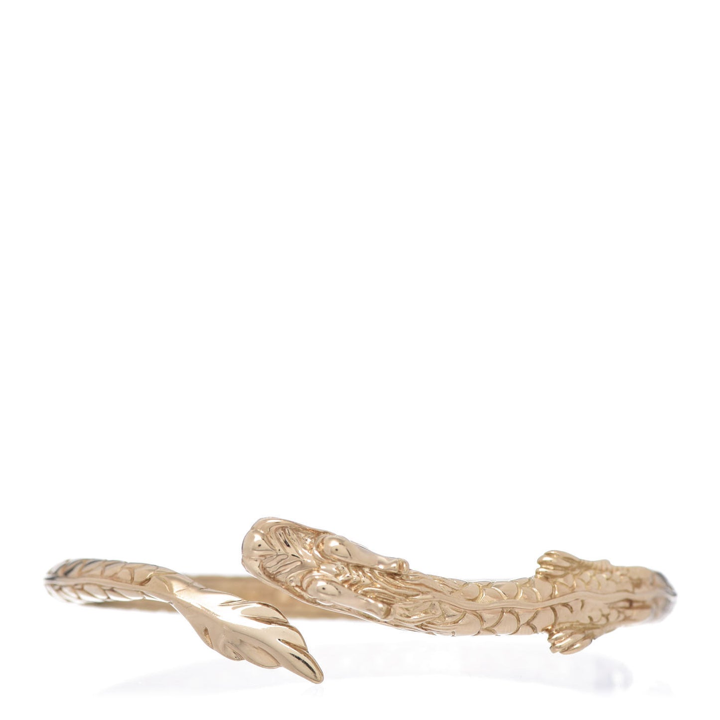 18K Yellow Gold Slim Naga Dragon Cuff Bracelet
