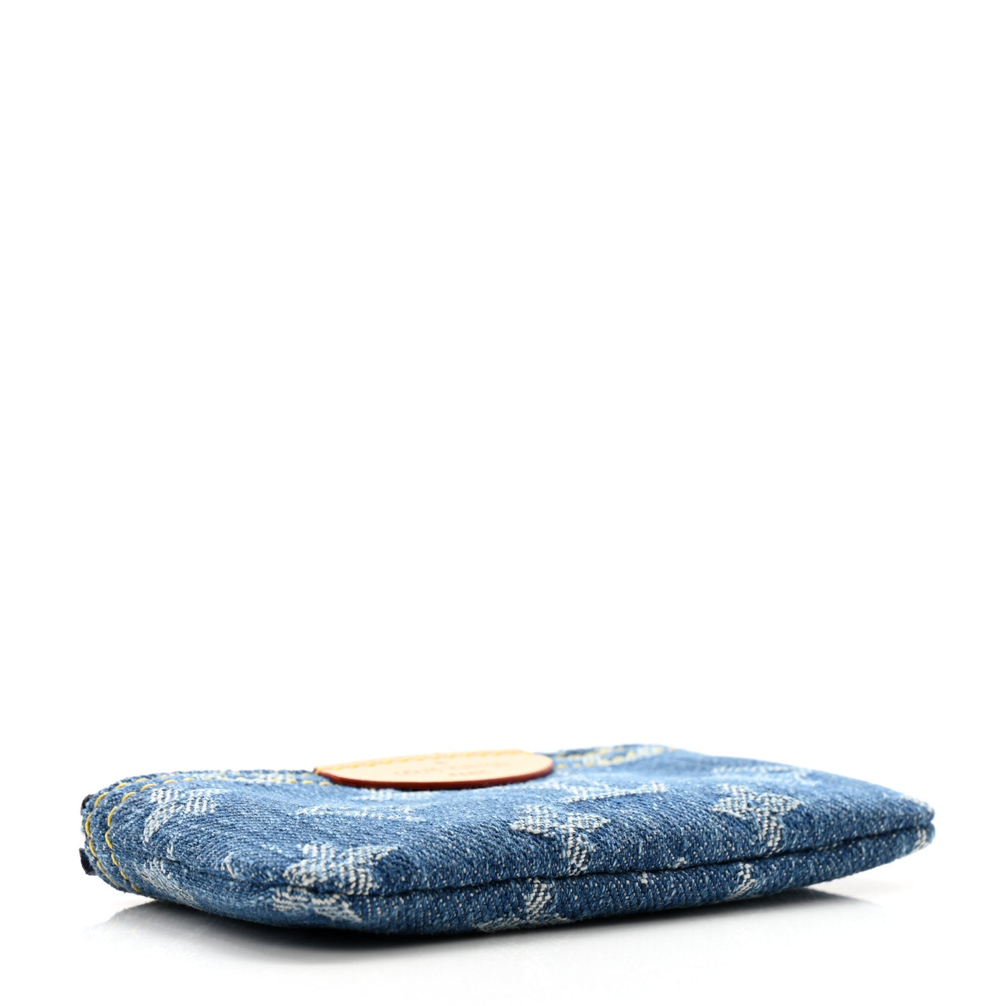 Monogram Denim Key Pouch Denim Blue