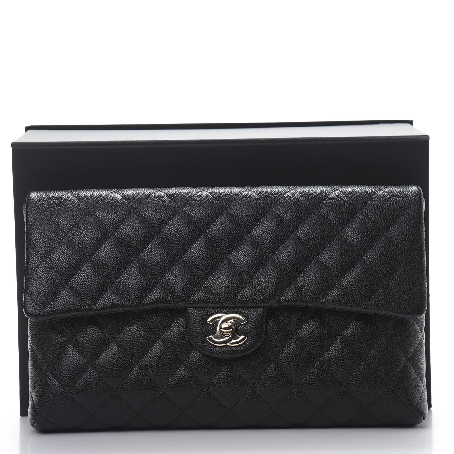 Chanel Caviar Quilted Flap Clutch Black 9 of 9
