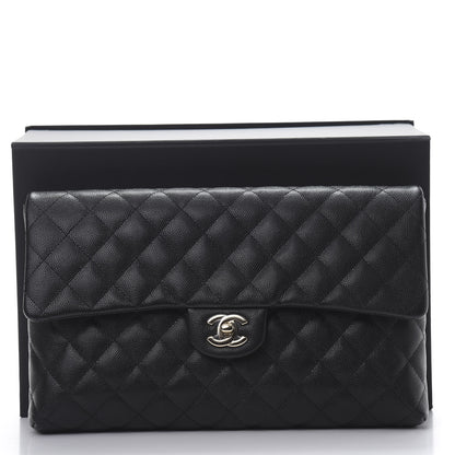 Chanel Caviar Quilted Flap Clutch Black 9 of 9