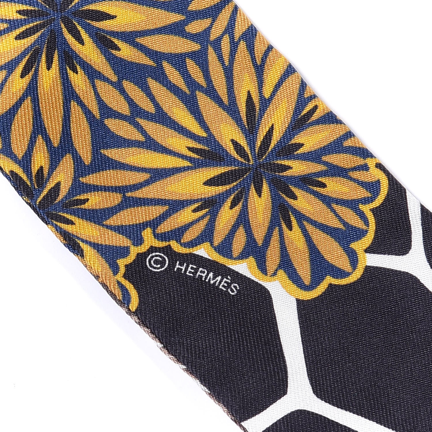 Hermes Silk Three Graces Twilly Black Gold Taupe 4 of 4