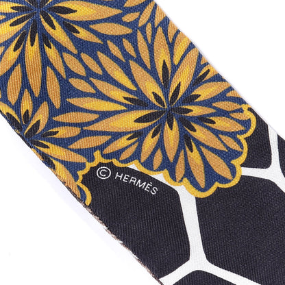 Hermes Silk Three Graces Twilly Black Gold Taupe 4 of 4