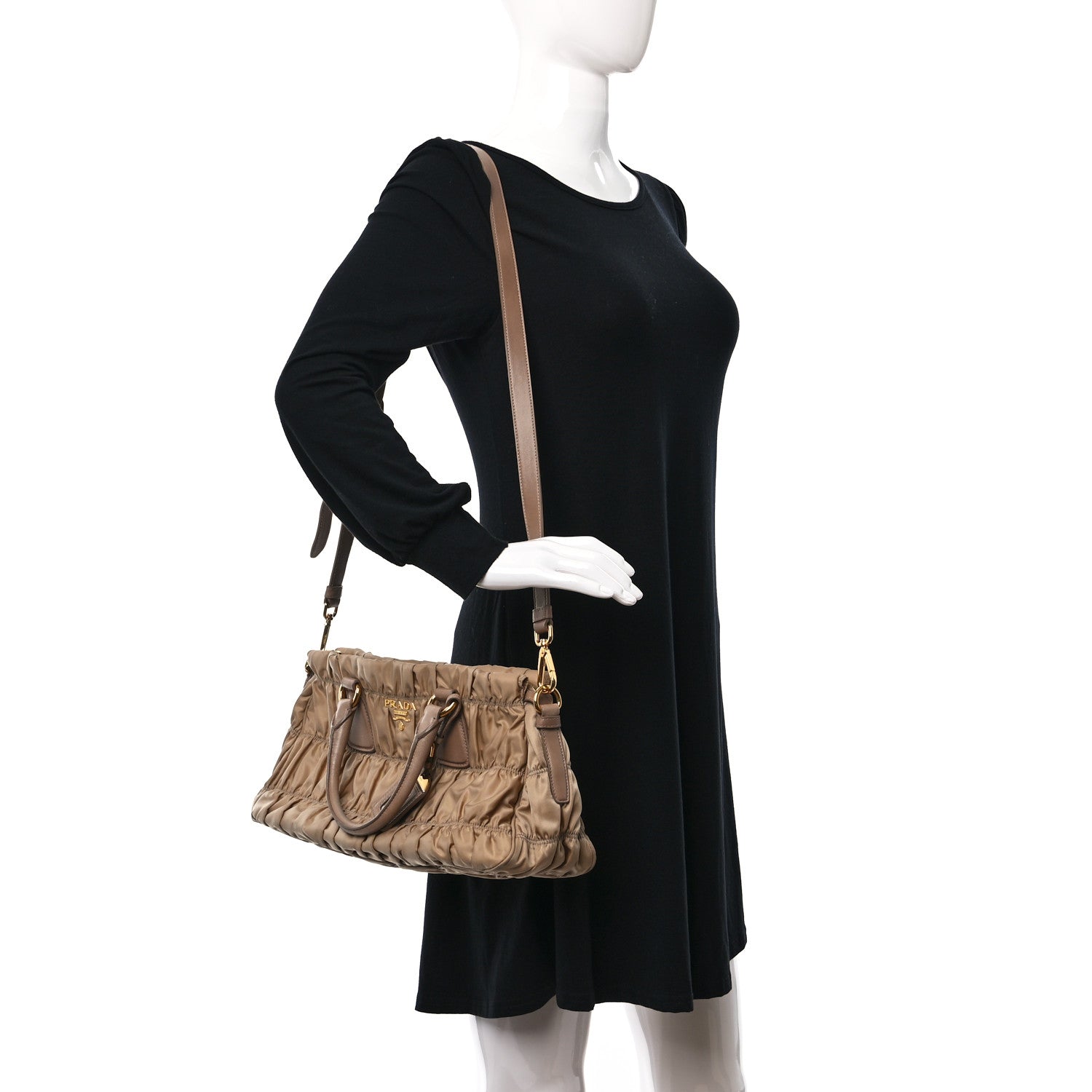 Prada Tessuto Nylon Gaufre Tote Cammello 2 of 9