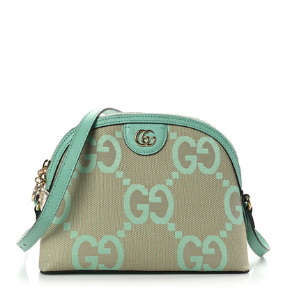 Gucci Monogram Jumbo GG Textured Dollar Calfskin Small Ophidia Dome Shoulder Bag Beige Pepperlight Mint 1 of 9