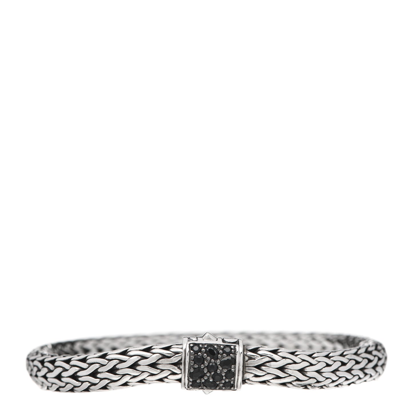 Sterling Silver Black Sapphire 7.5mm Classic Chain Bracelet