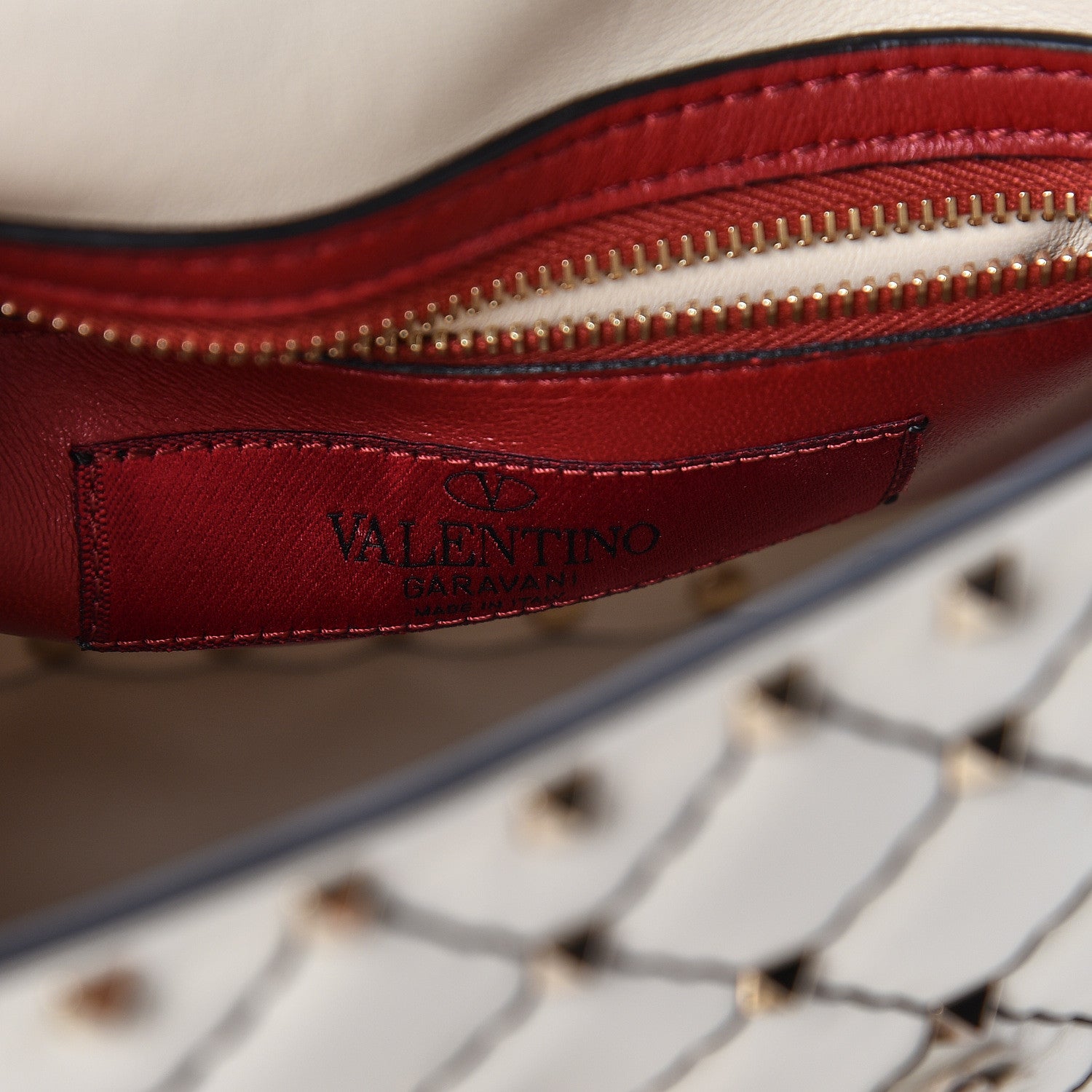 Valentino Garavani Lambskin Flower Medium Rockstud Spike Shoulder Bag Ivory 6 of 9
