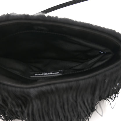 Alexander Wang Satin Crystal Fringe Shoulder Bag Black 6 of 13