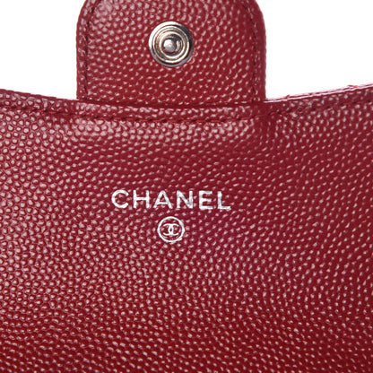 Chanel Caviar Quilted Flap Card Holder Dark Red 6 of 9
