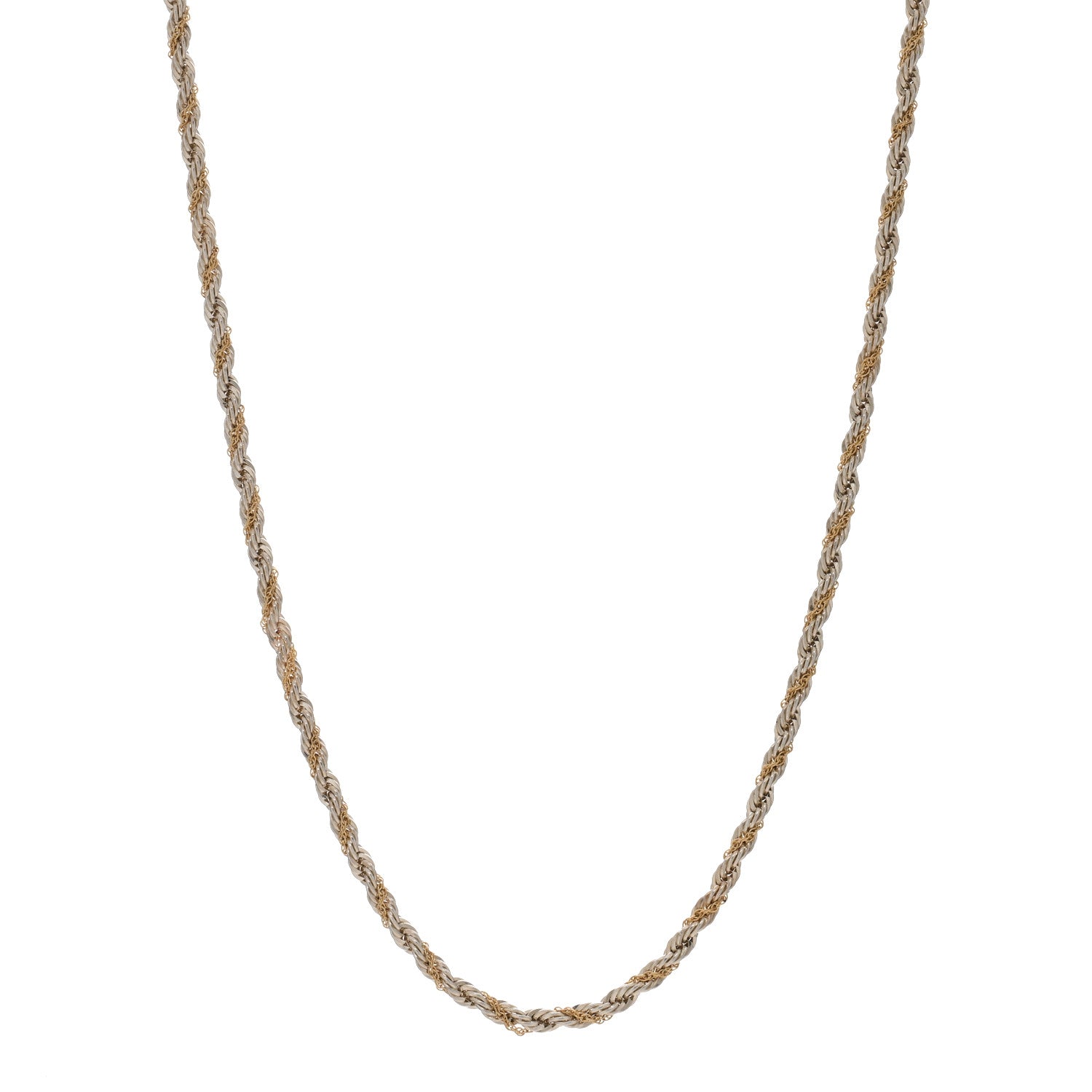 Tiffany Sterling Silver 18K Yellow Gold Rope Chain Necklace 18" 1 of 3