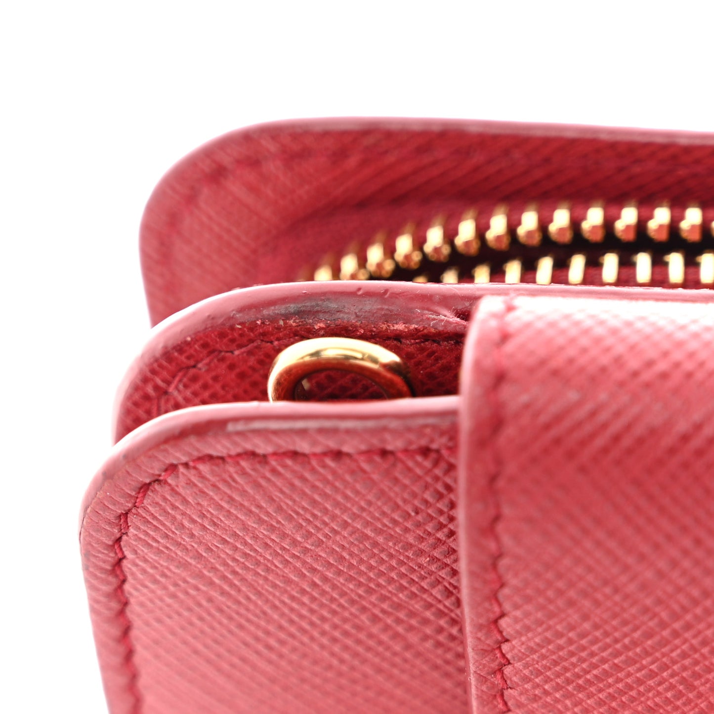 Saffiano Metal Oro Phone Case Rosso