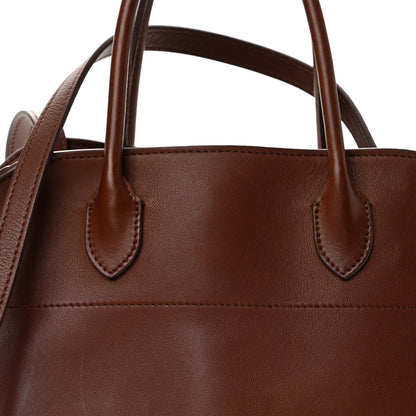 The Row Polished Saddle Calfskin Soft Margaux 12 New Burgundy 7 of 10
