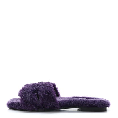 Hermes Woolskin Oran Sandals 40.5 Violet Fonce 1 of 7