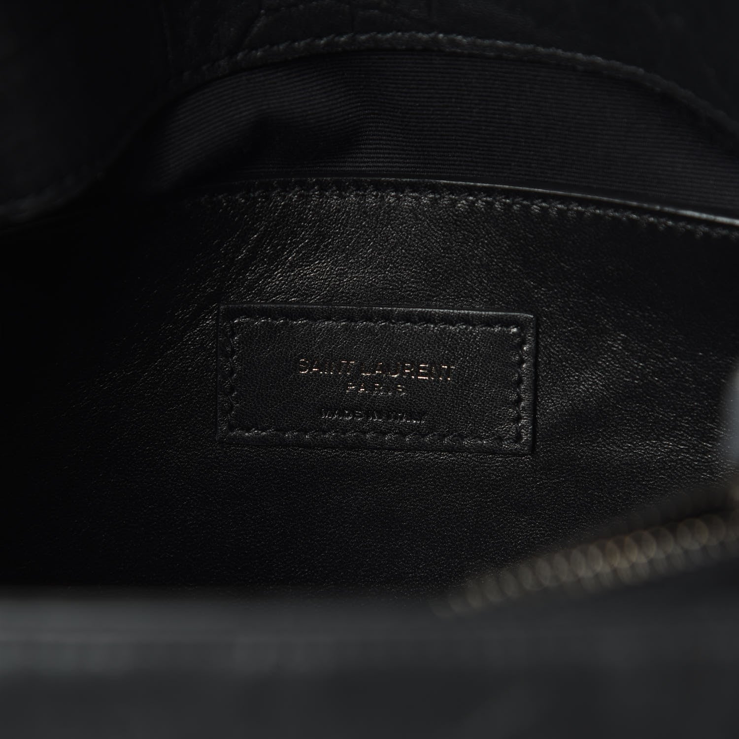 Saint Laurent Calfskin Crocodile Embossed Medium West Hollywood Monogram Fold-Over Black 6 of 12