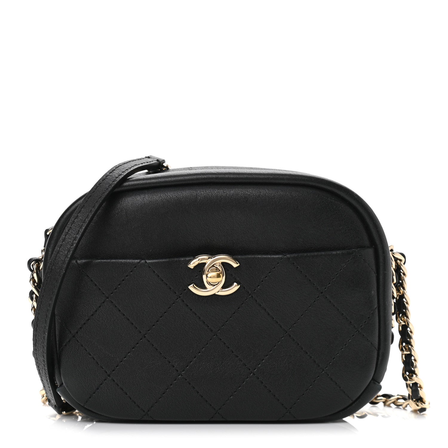 Chanel Goatskin Quilted Small Casual Trip Camera Case Black 1 of 11