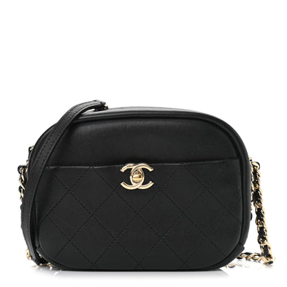 Chanel Goatskin Quilted Small Casual Trip Camera Case Black 1 of 11