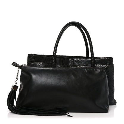 Chanel Snakeskin Executive Cerf Shopper Tote Black 3 of 12