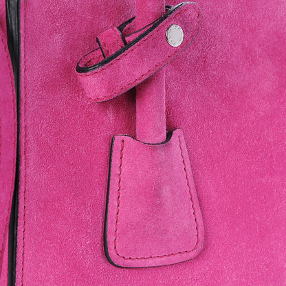 Prada Scamosciato Suede Twin Pocket Tote Fuxia 10 of 12
