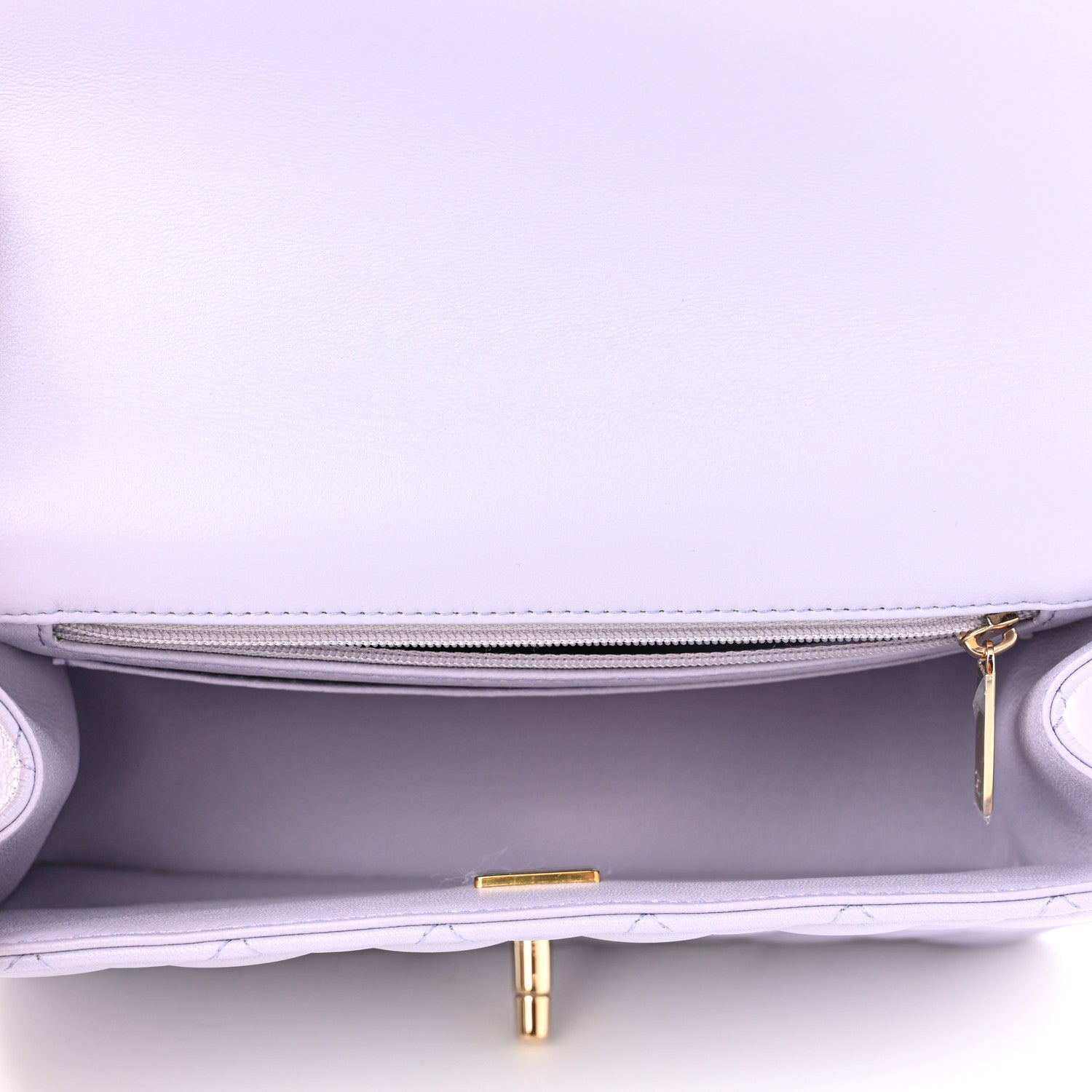 Chanel Lambskin Quilted Mini Top Handle Rectangular Flap Light Purple 4 of 10