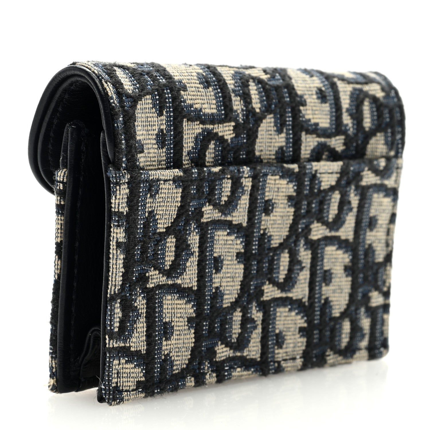 Christian Dior Oblique Saddle Card Holder Blue 3 of 6