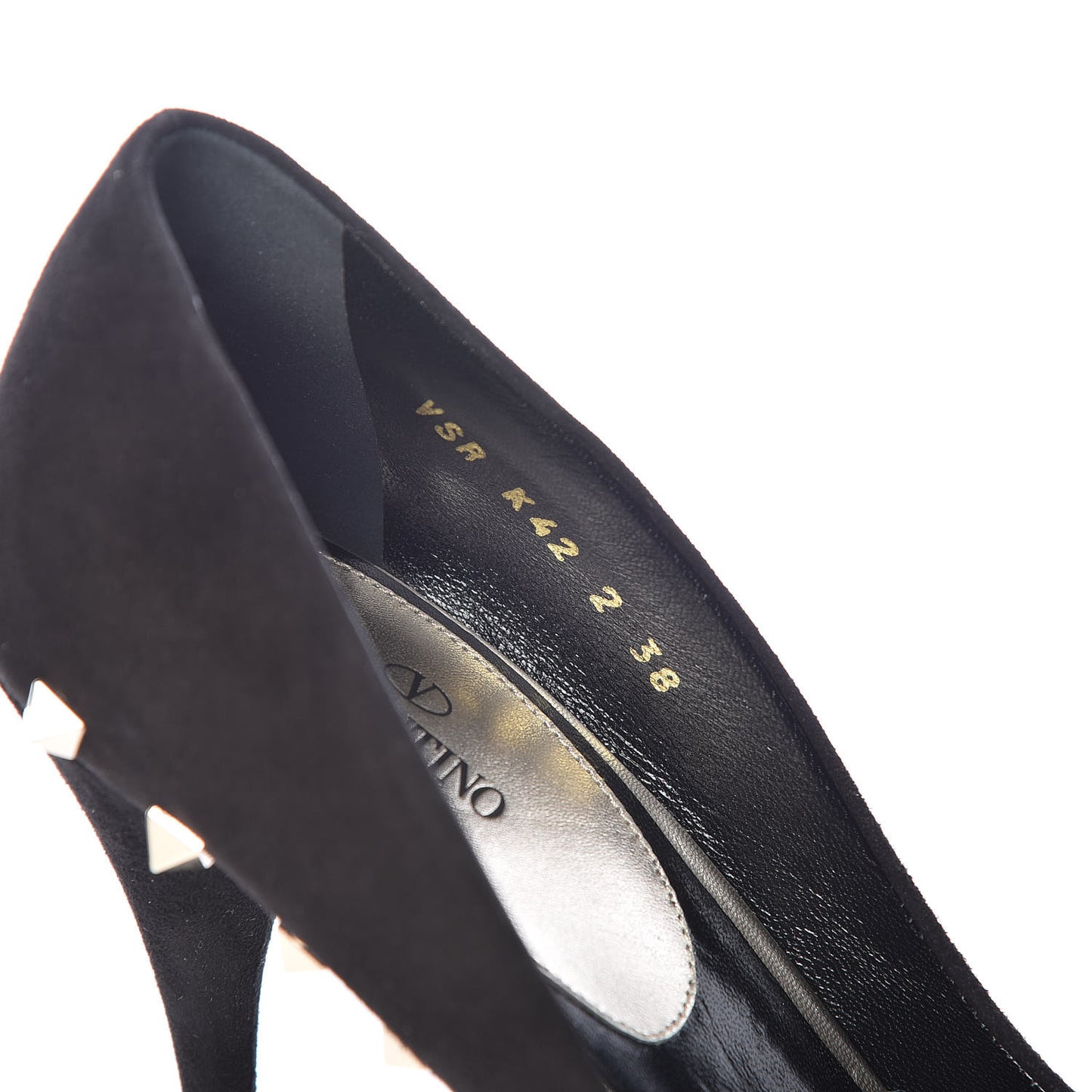 Suede Rockstud Jaw Stud 100mm Pumps 38 Black