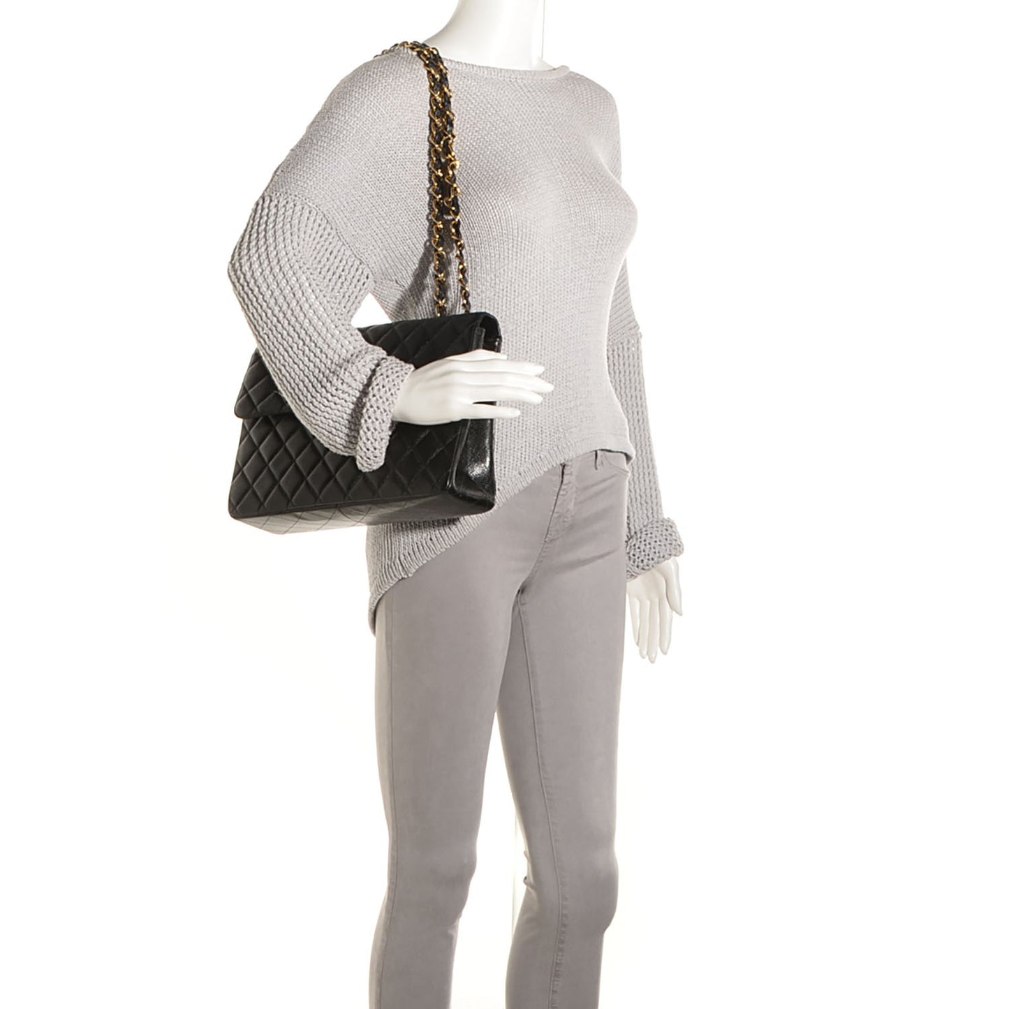 Caviar Quilted Jumbo Single Flap Black