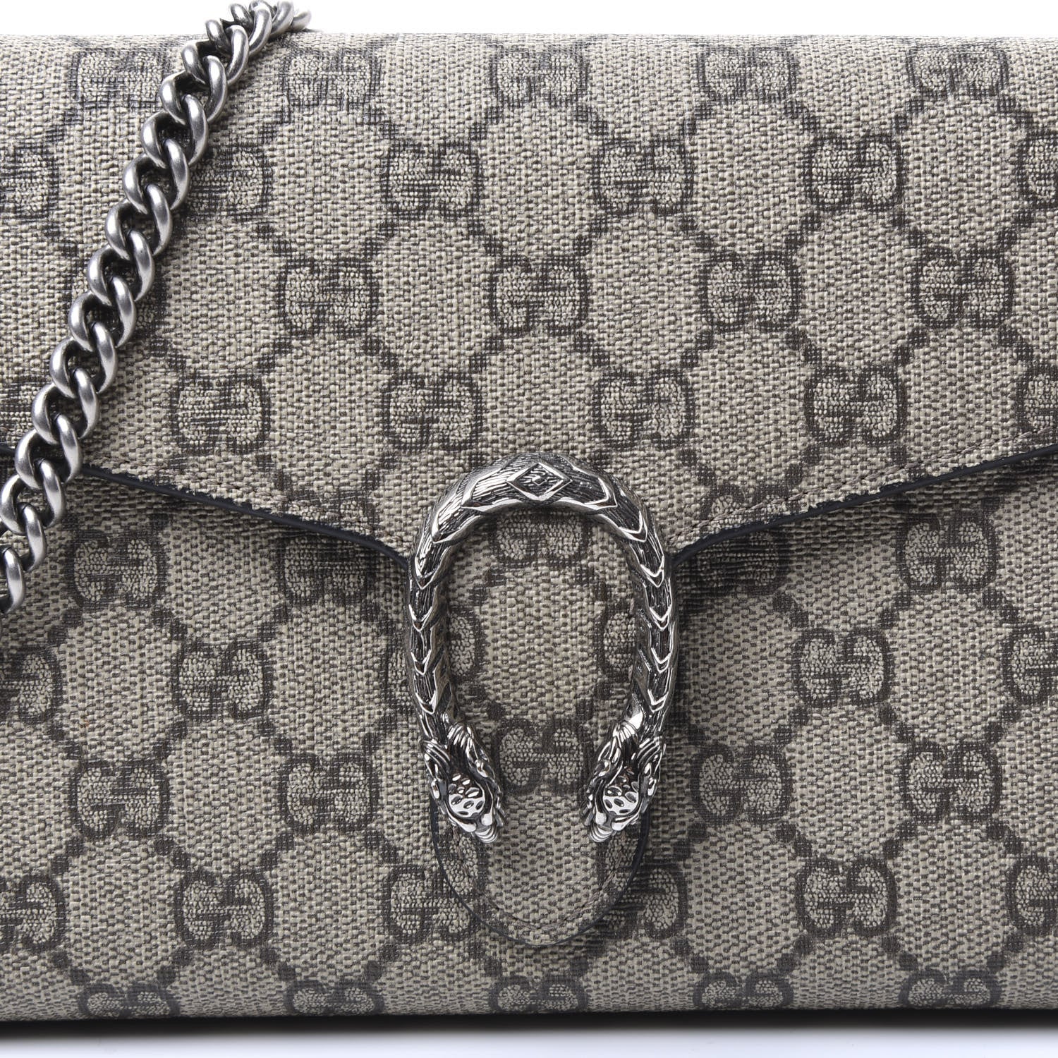 Gucci GG Supreme Monogram Mini Dionysus Chain Wallet Beige Black 8 of 8