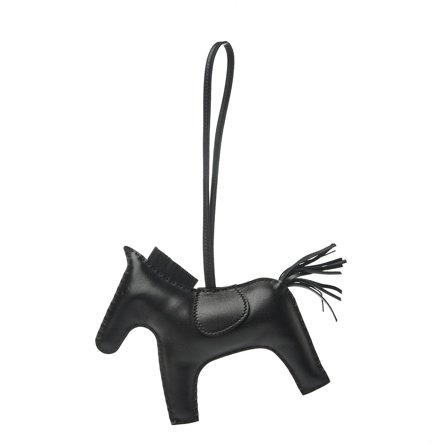 Milo Lambskin Grigri Rodeo Horse Bag Charm GM So Black