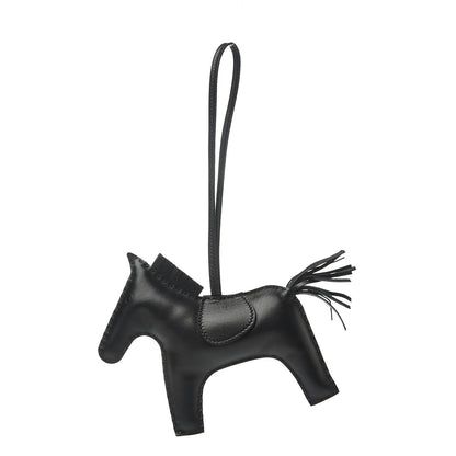 Hermes Milo Lambskin Grigri Rodeo Horse Bag Charm GM So Black 1 of 5
