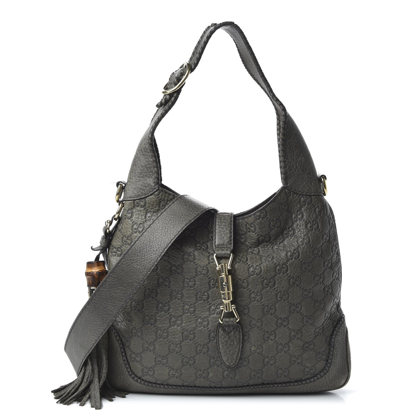 Guccissima Medium New Jackie Shoulder Bag Olive Green