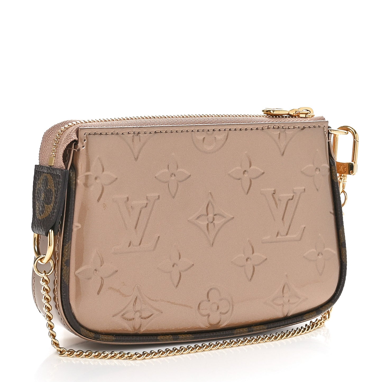 Metallic Vernis Mini Pochette Accessories Rose Gold