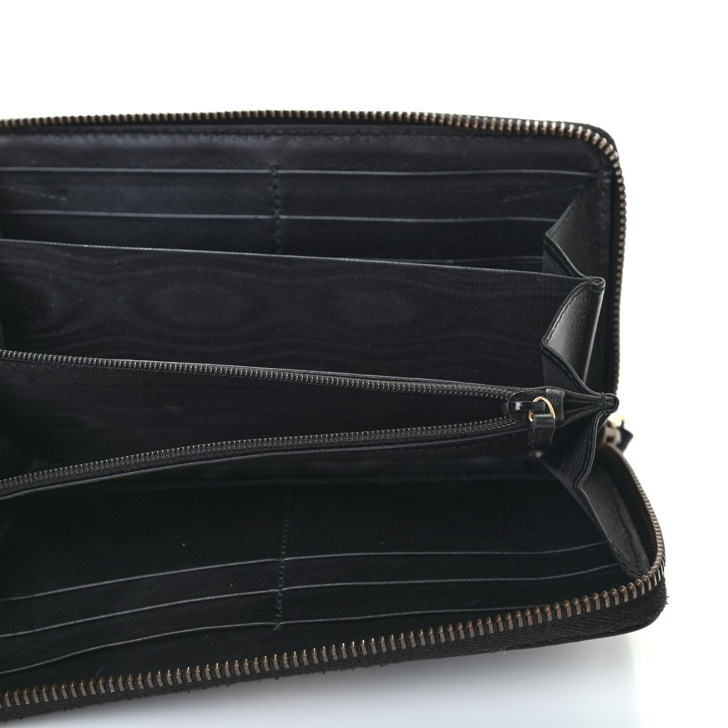 Calfskin Matelasse Pearly GG Marmont Zip Around Wallet Black