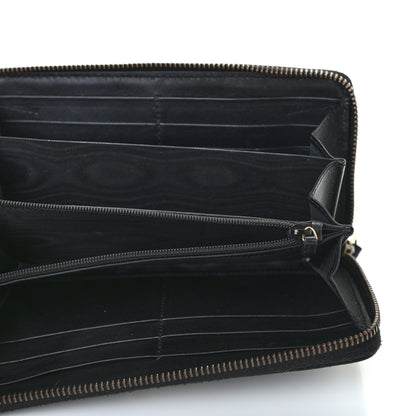 Gucci Calfskin Matelasse Pearly GG Marmont Zip Around Wallet Black 5 of 7