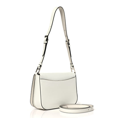 Prada Spazzolato Flap Shoulder Bag White 3 of 9