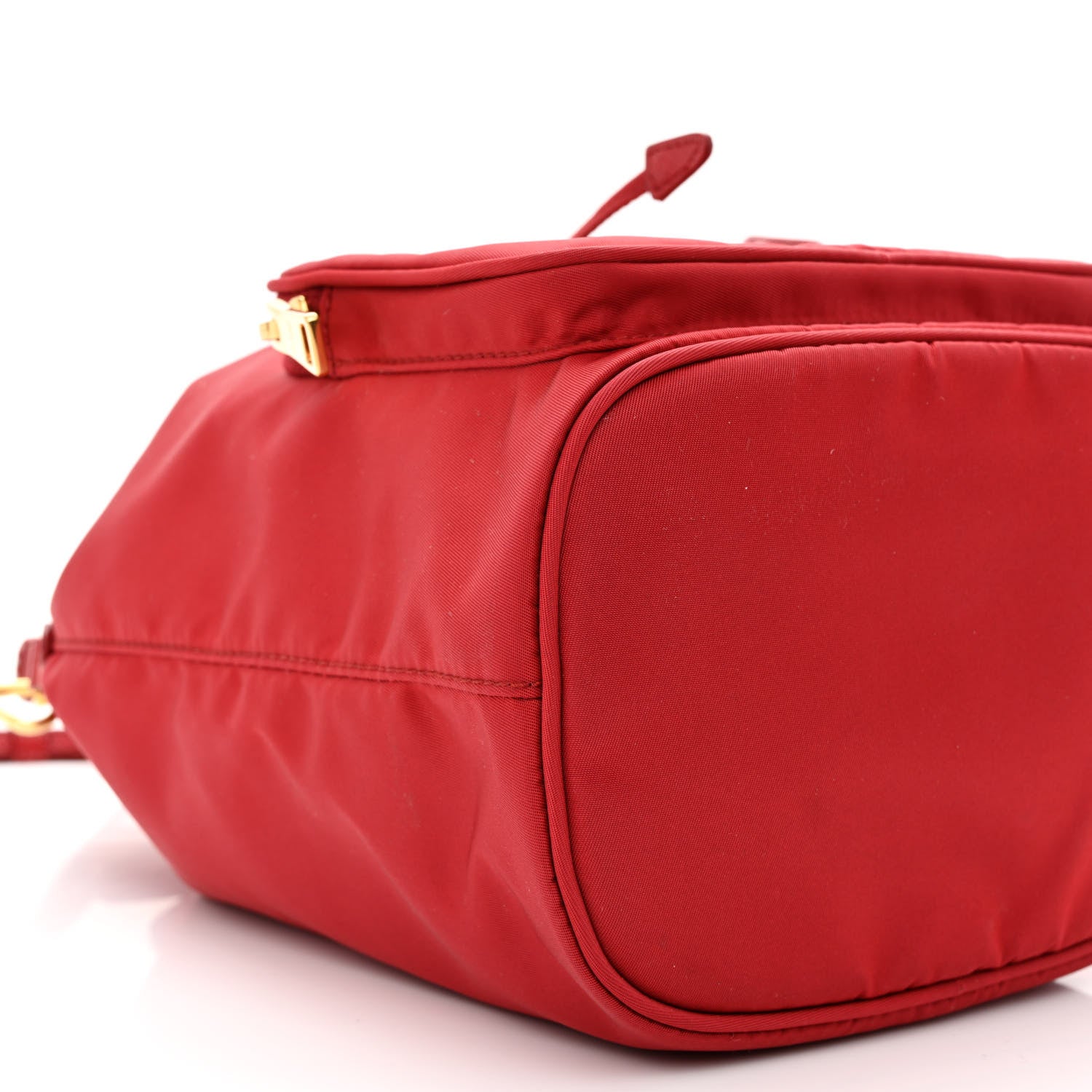 Prada Nylon Vela Saffiano Mini Bucket Crossbody Bag Fuoco 11 of 12