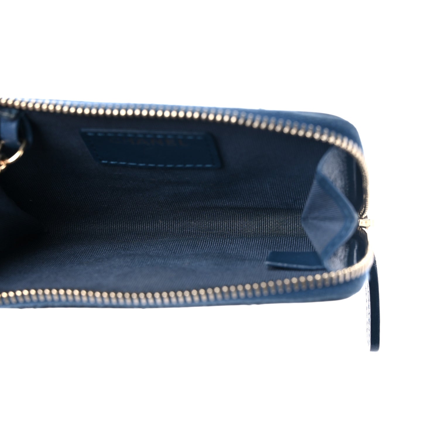 Caviar Quilted Key Holder Case Navy