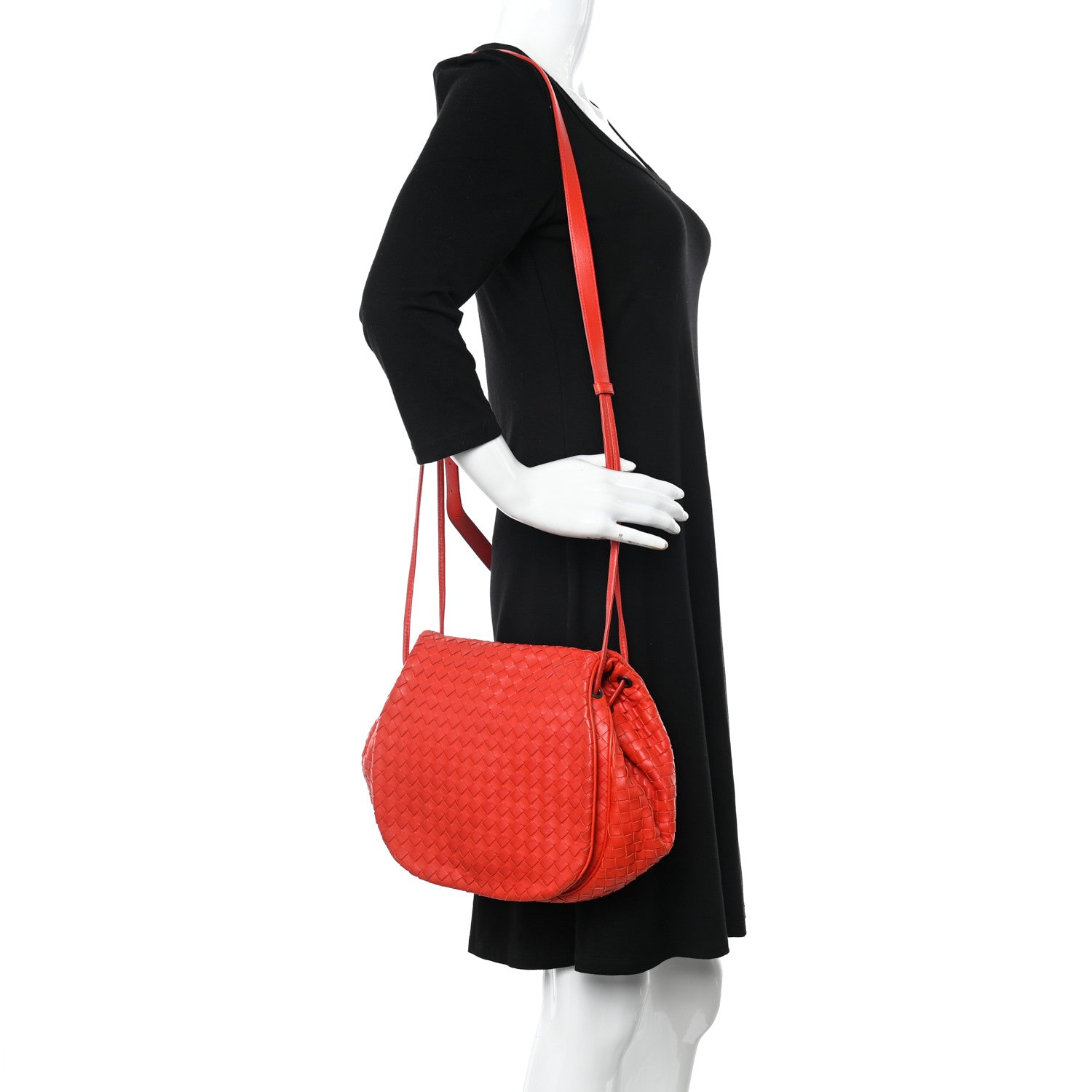 Bottega Veneta Nappa Intrecciato Crossbody Flap Bag Red 2 of 18