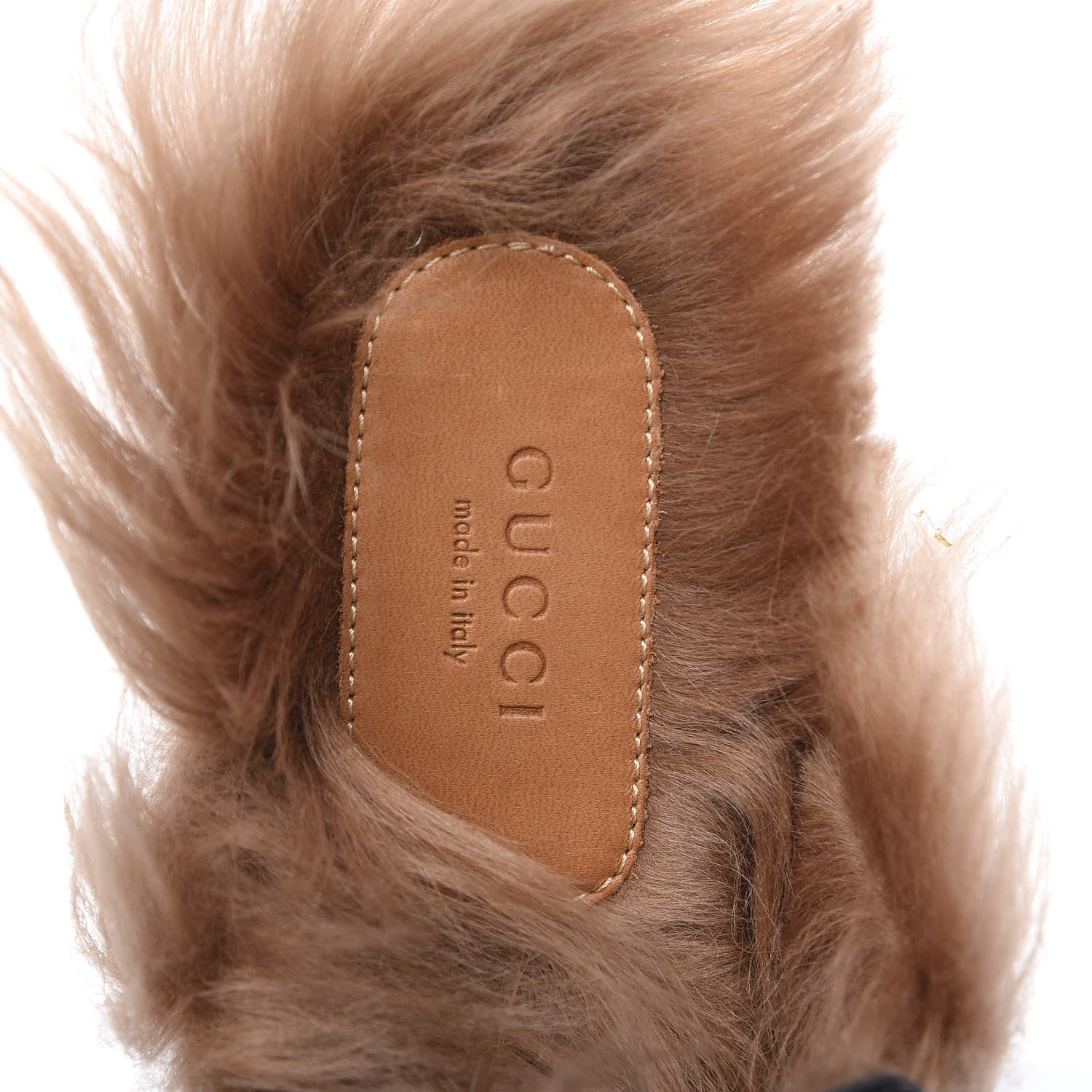 Gucci Calfskin Fur Womens Princetown Slippers 37.5 Black 7 of 9