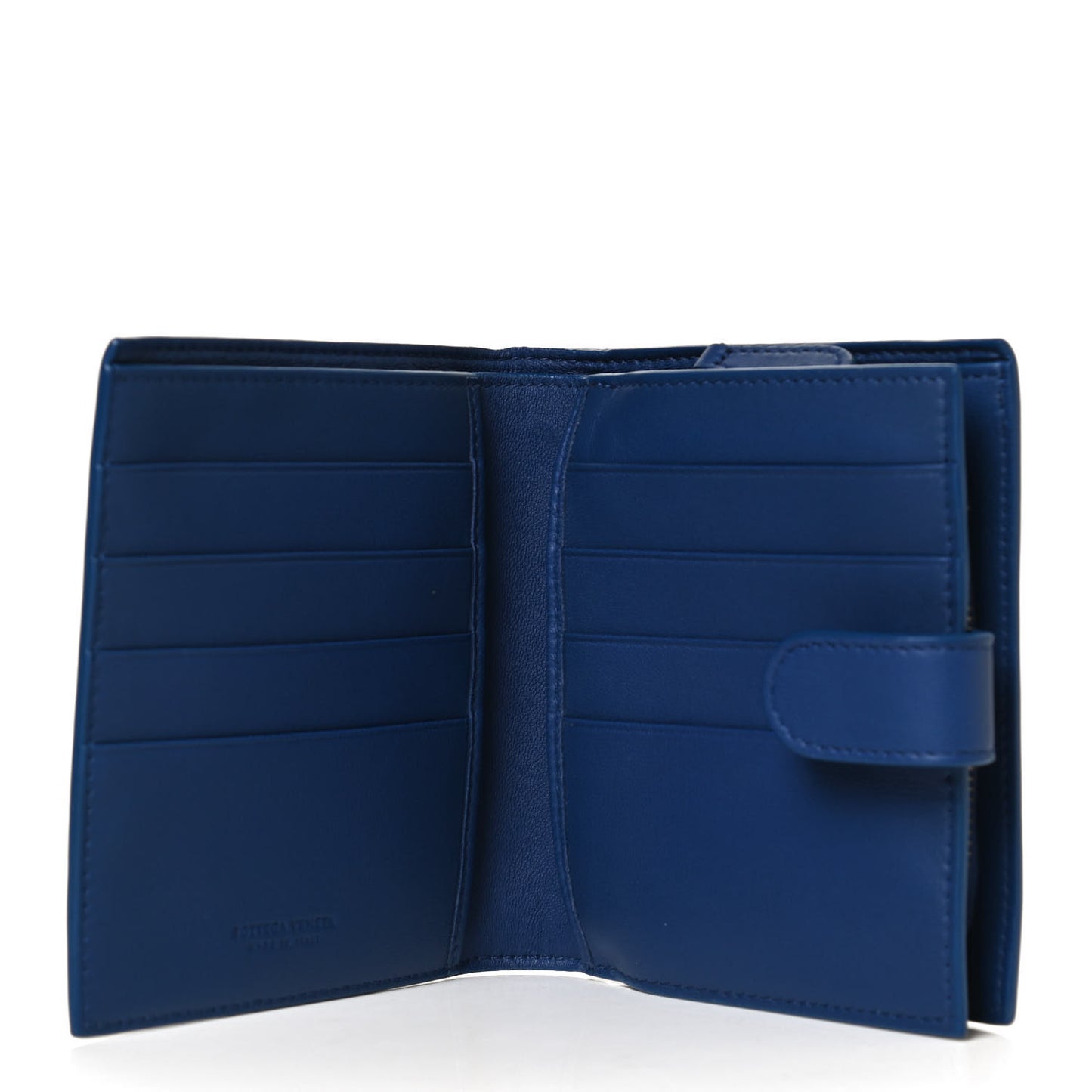 Nappa Intrecciato Mini Wallet Blue