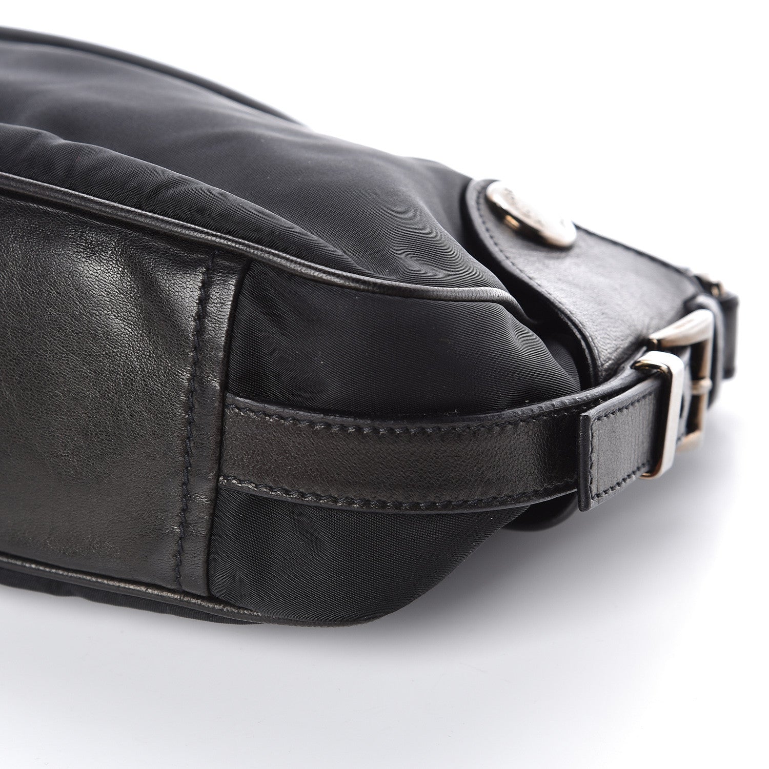 Prada Tessuto Nylon Nappa Shoulder Bag Black 9 of 9