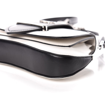 Prada City Calfskin Sidonie Shoulder Bag White Black 6 of 8