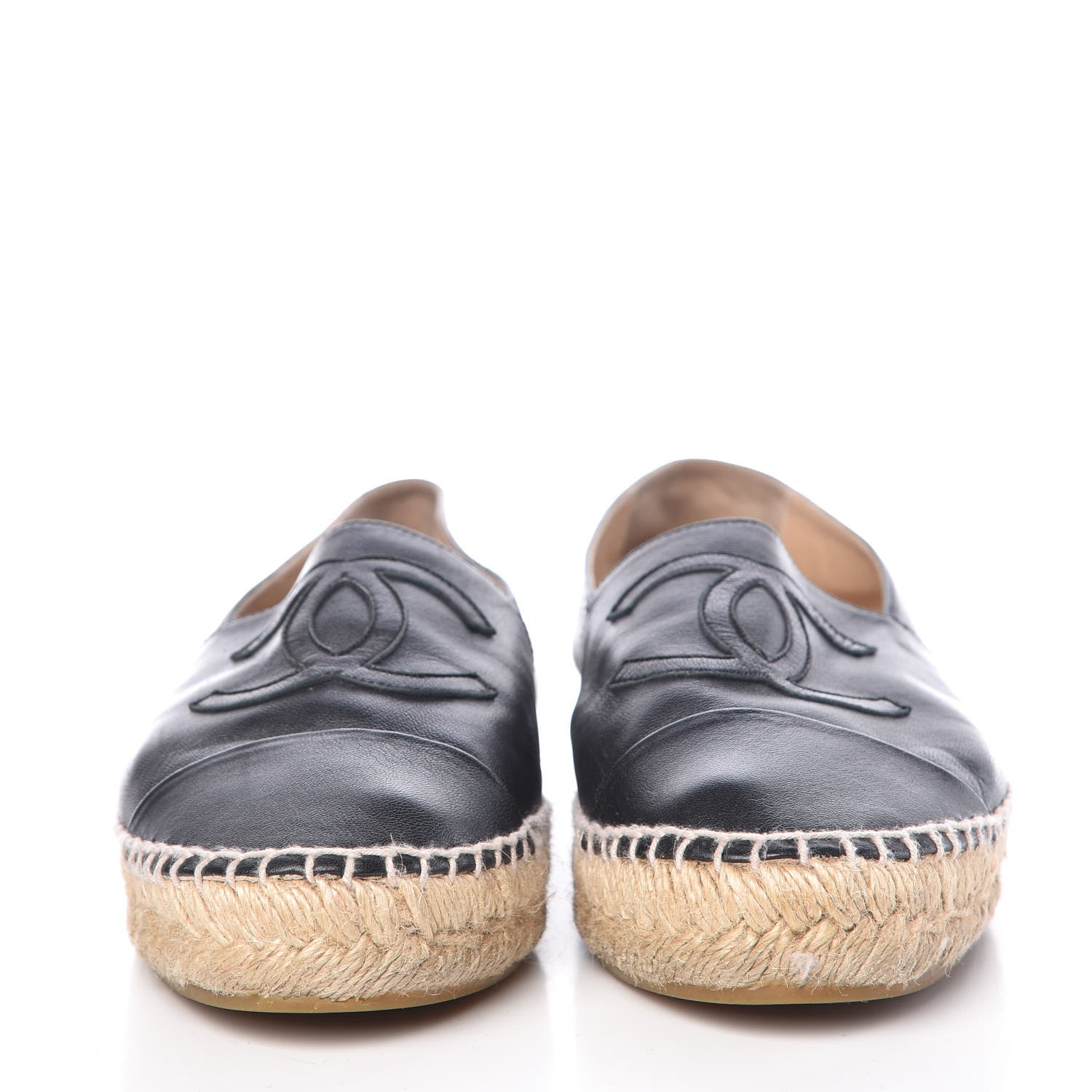 Chanel Lambskin CC Espadrilles 38 Black 2 of 16