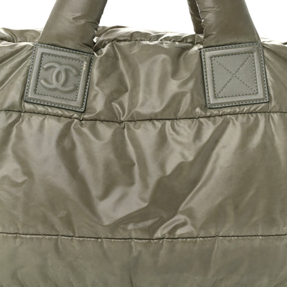 Chanel Nylon Quilted Small Coco Cocoon Reversible Tote Gray 12 of 23