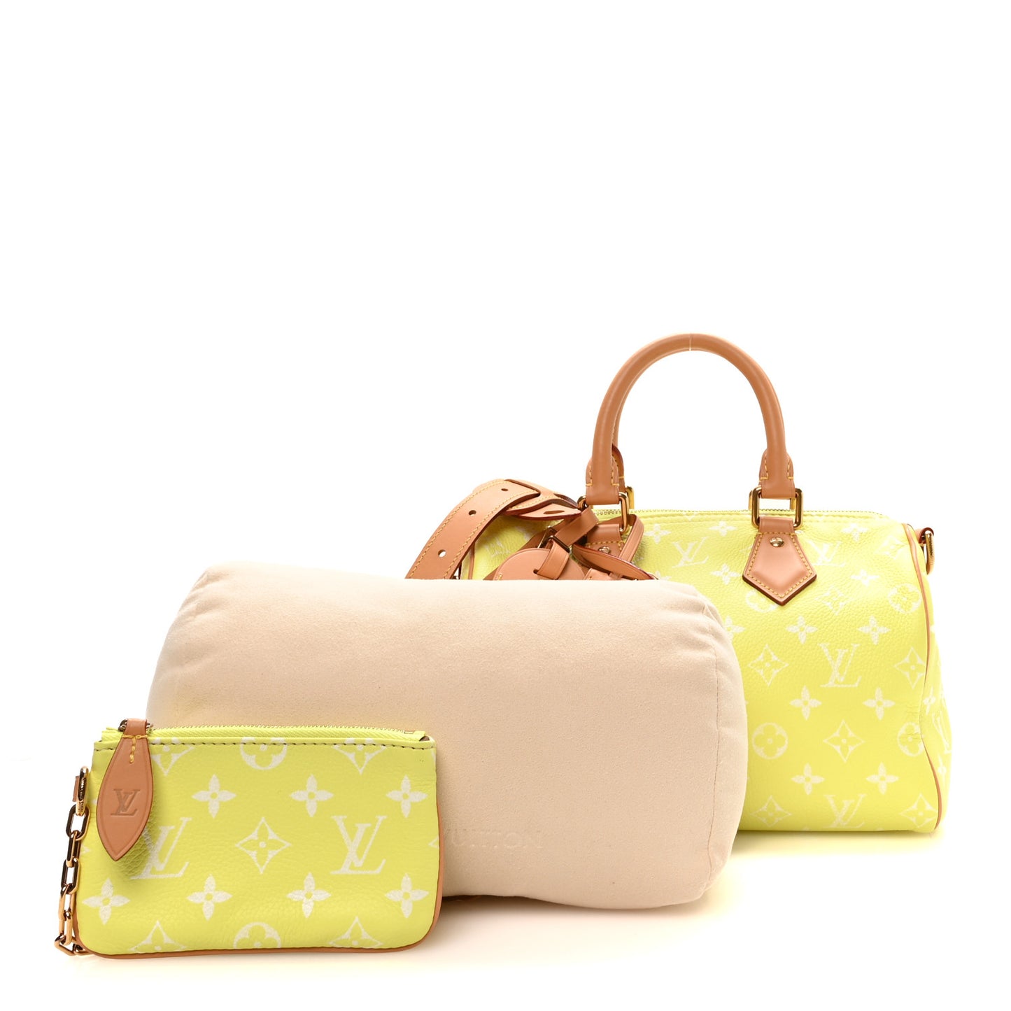 Calfskin Monogram Speedy P9 Bandouliere 25 Lemonade Yellow