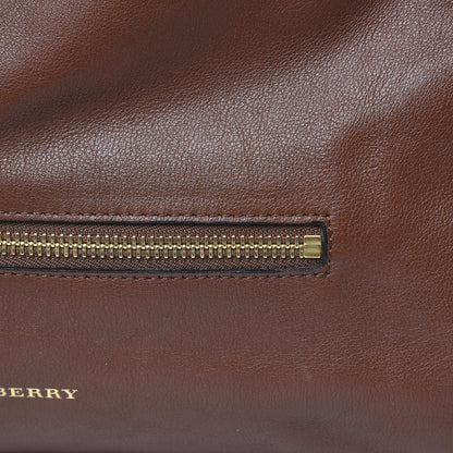 Burberry Soft Calfskin House Check Big Crush Tote Brown Ochre 10 of 10