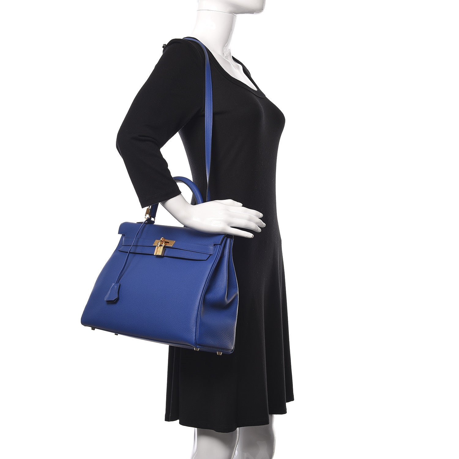 Hermes Togo Kelly Retourne 35 Bleu Electrique 2 of 37